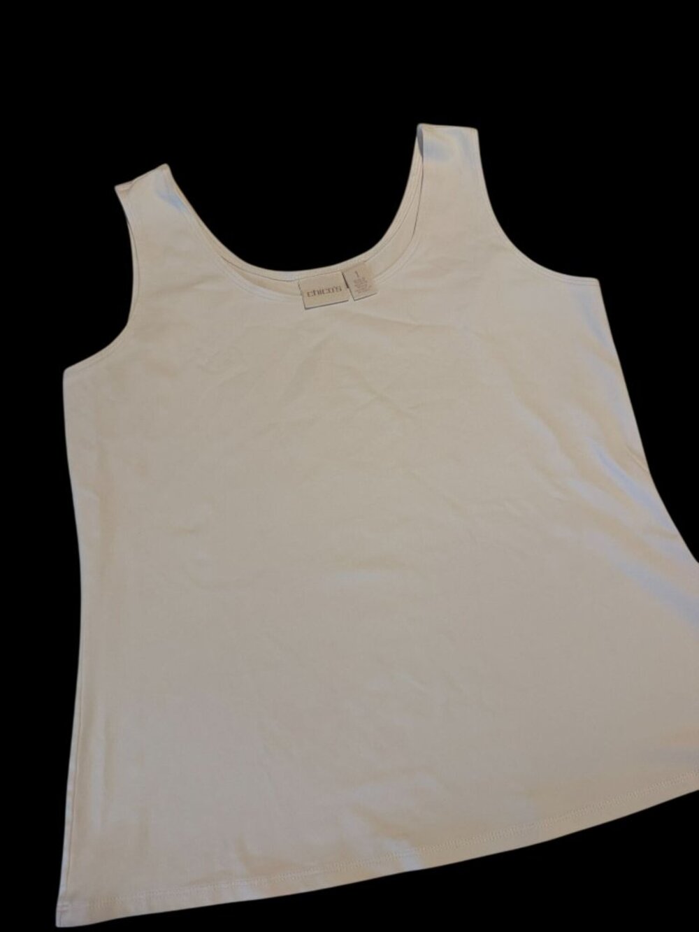 Chicos Ivory Sleeveless Stretch Business Casual Tank Top Size Medium